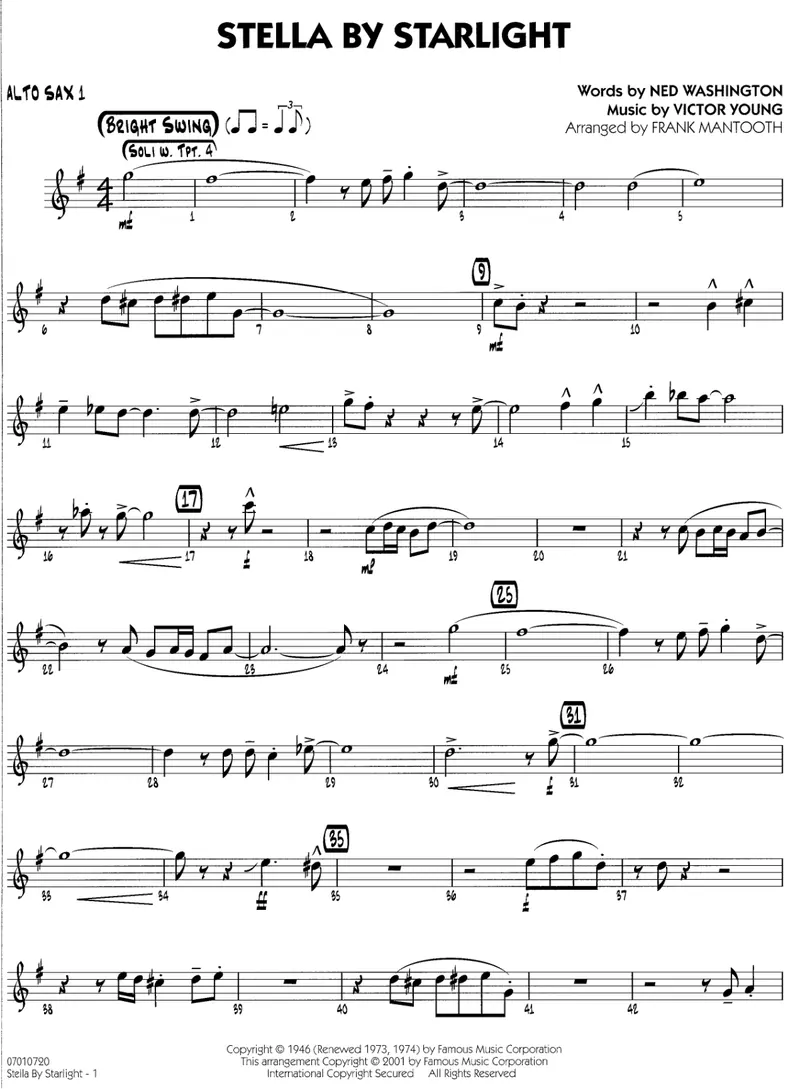 Stella By Starlight score preview