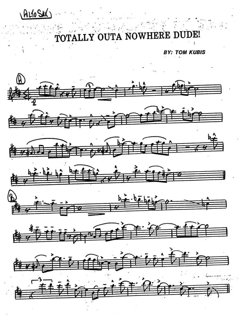 Totally Outa Nowhere, Dude! score preview