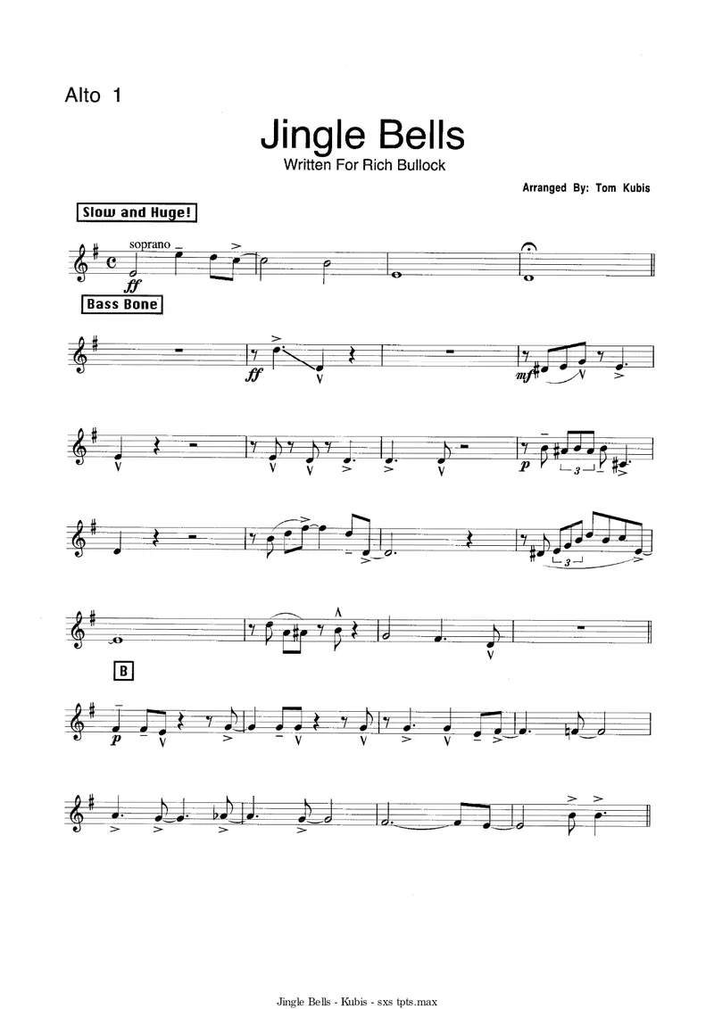 Jingle Bells score preview