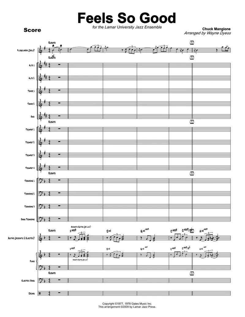 Feels So Good score preview