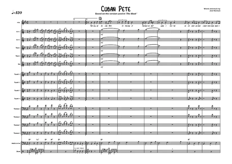Cuban Pete 'The Mask' (Matt Minderman) Jose Norman Vocal score preview