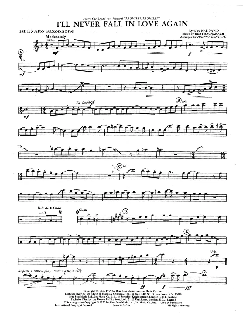 I'll Never Fall In Love Again score preview