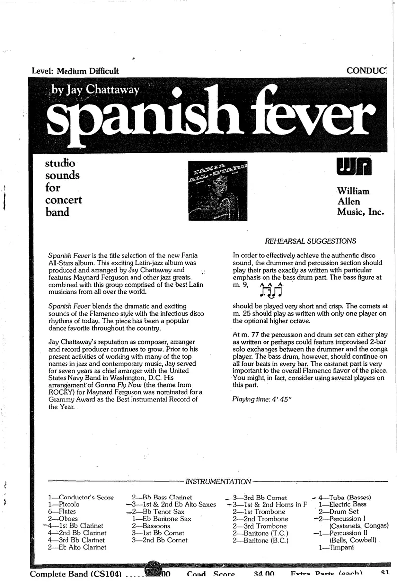 Spanish Fever score preview
