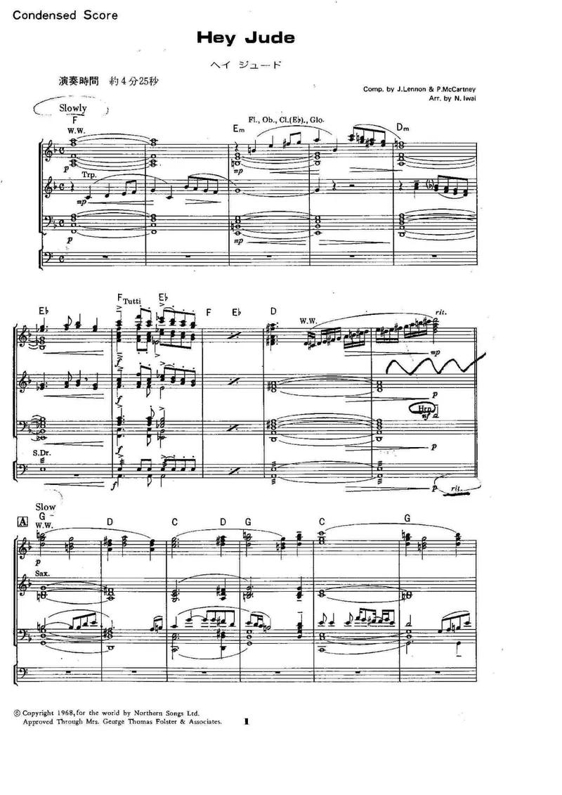 Hey Jude score preview