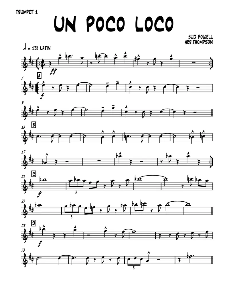Un Poco Loco score preview