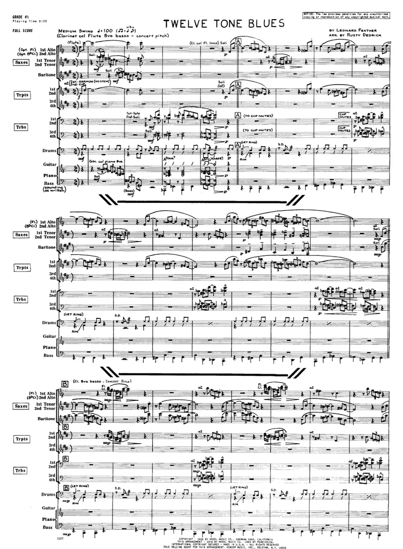 Twelve Tone Blues score preview