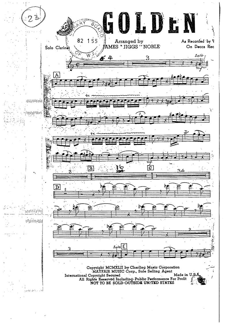 Golden Wedding score preview