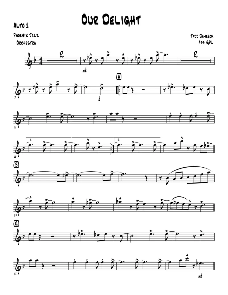 Our Delight score preview