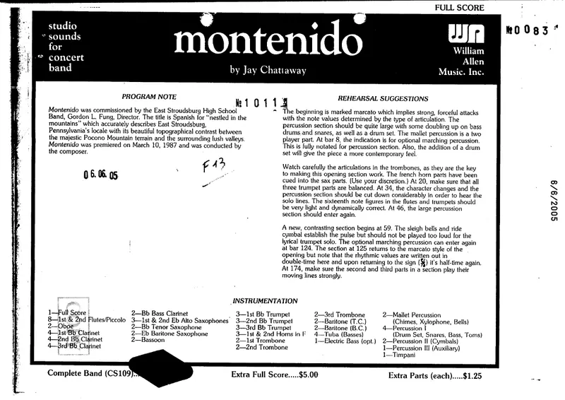 Montenido score preview