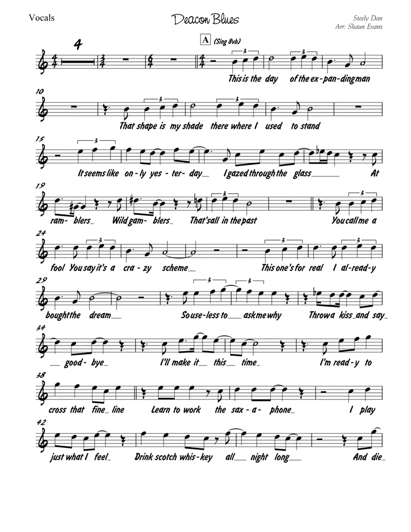 Deacon Blues score preview