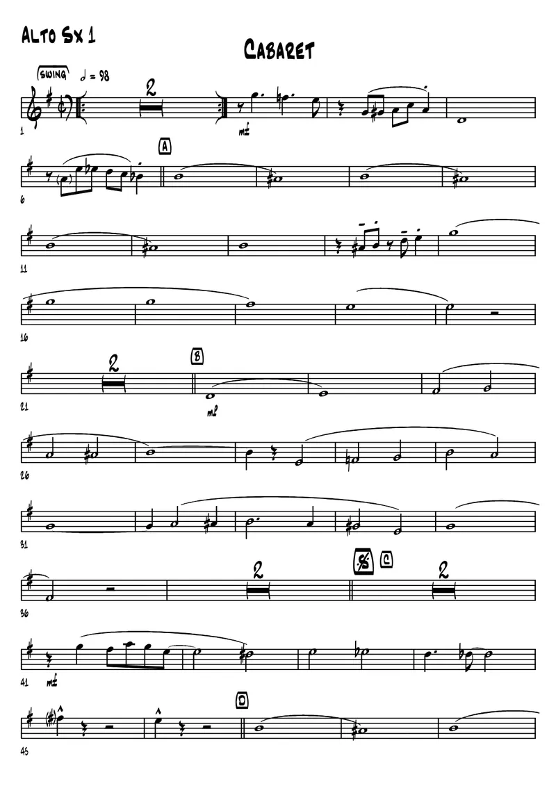 Cabaret score preview