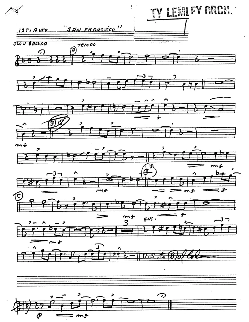 I Left My Heart In San Fracisco score preview