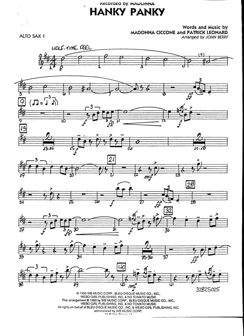 Hanky Panky score preview