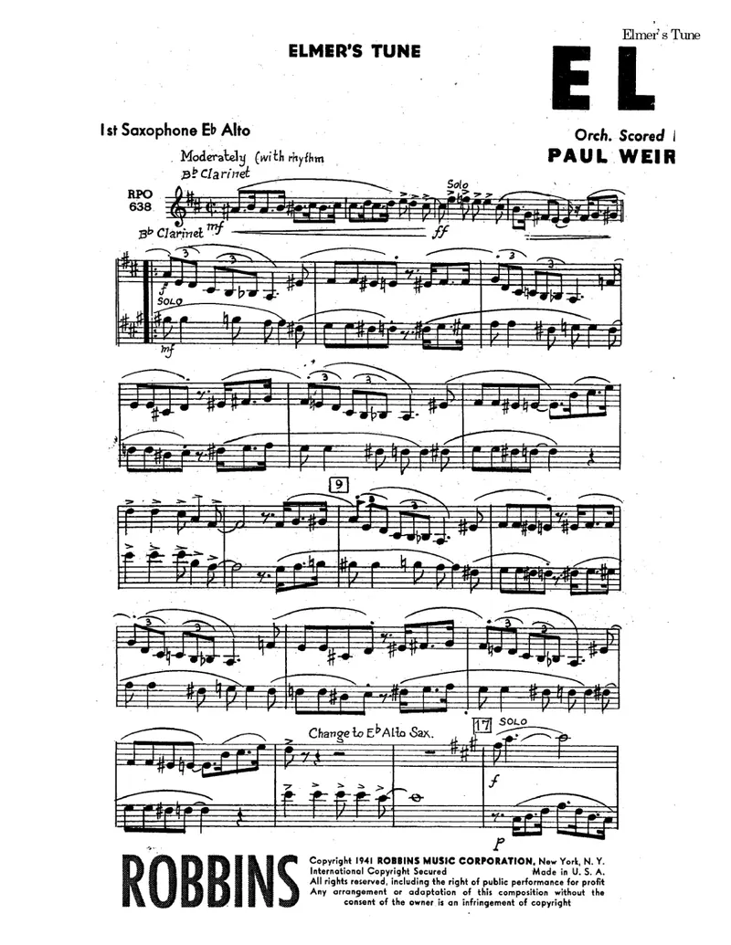 Elmer's Tune score preview