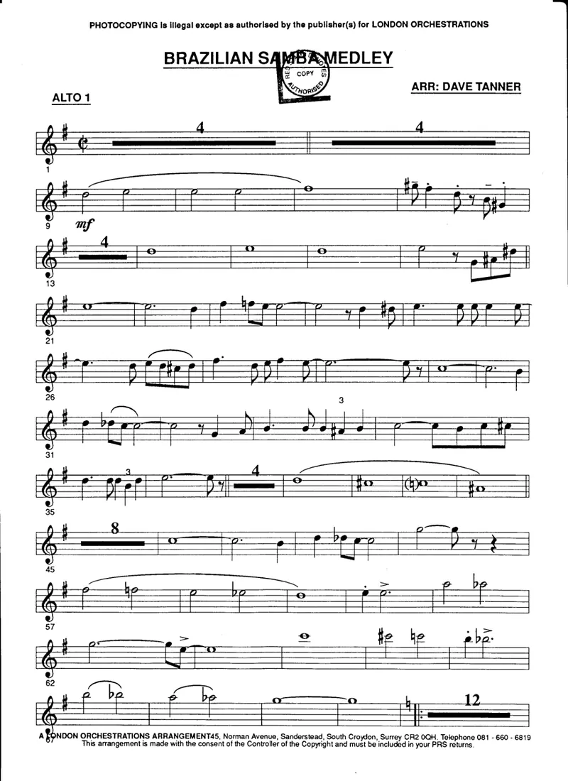 Brazilian Samba Medley score preview