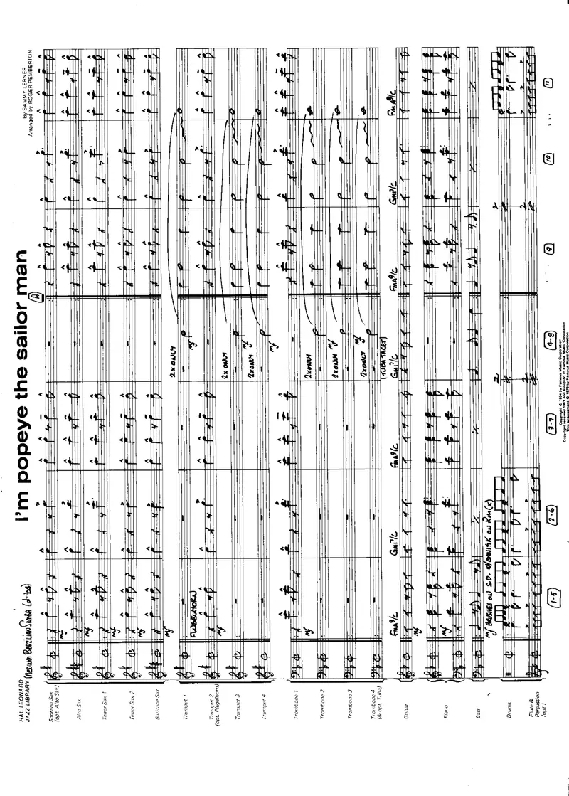 I'M Popeye The Sailor Man score preview