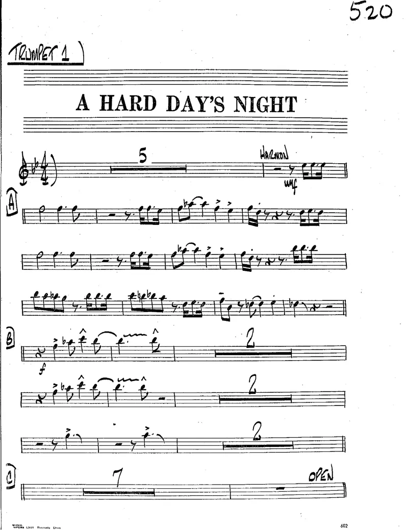 A Hard Day's Night score preview