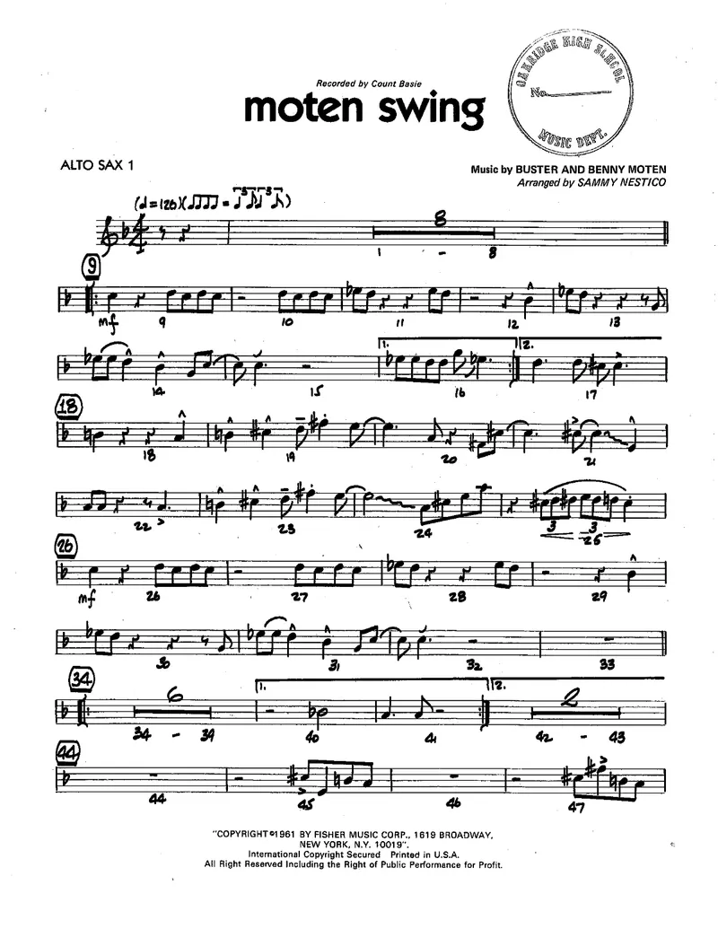 Moten Swing score preview