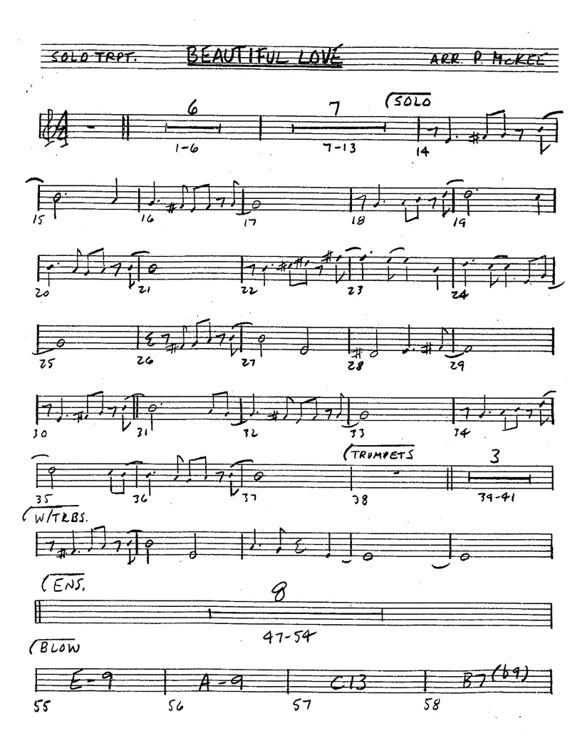Beautiful Love score preview