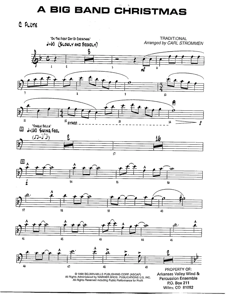 A Big Band Christmas score preview