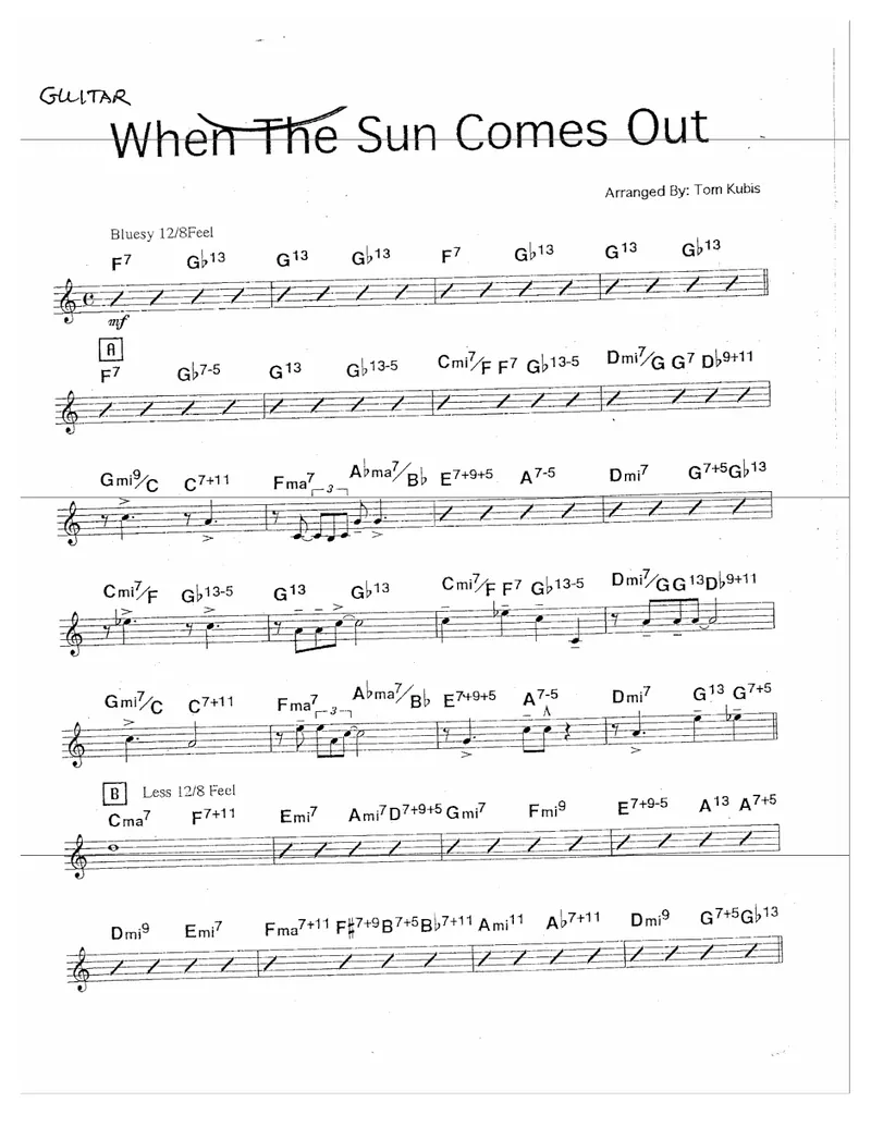 When The Sun Comes Out score preview