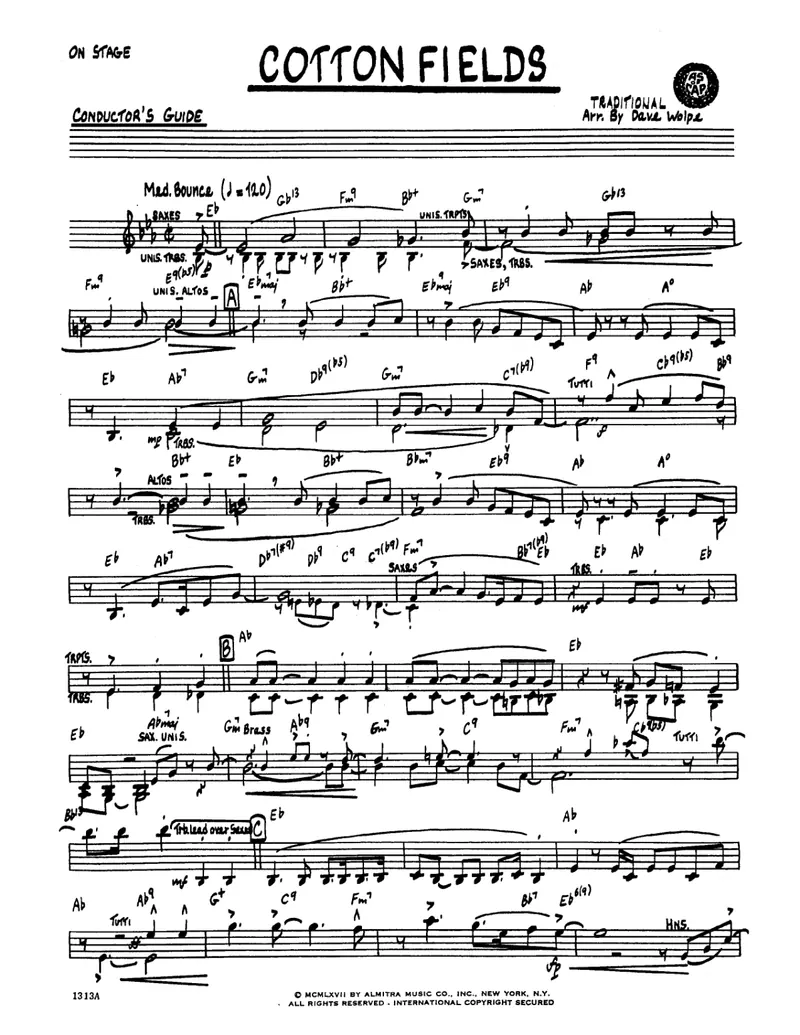Cotton Fields score preview