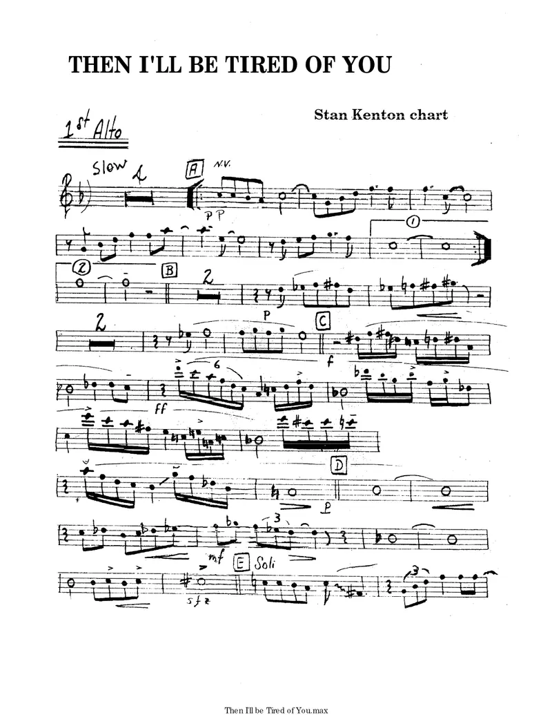 Then I'll Be Tired Of You score preview