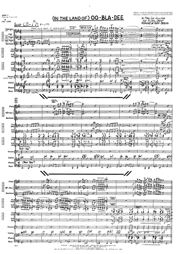 Oo Bla-Dee score preview