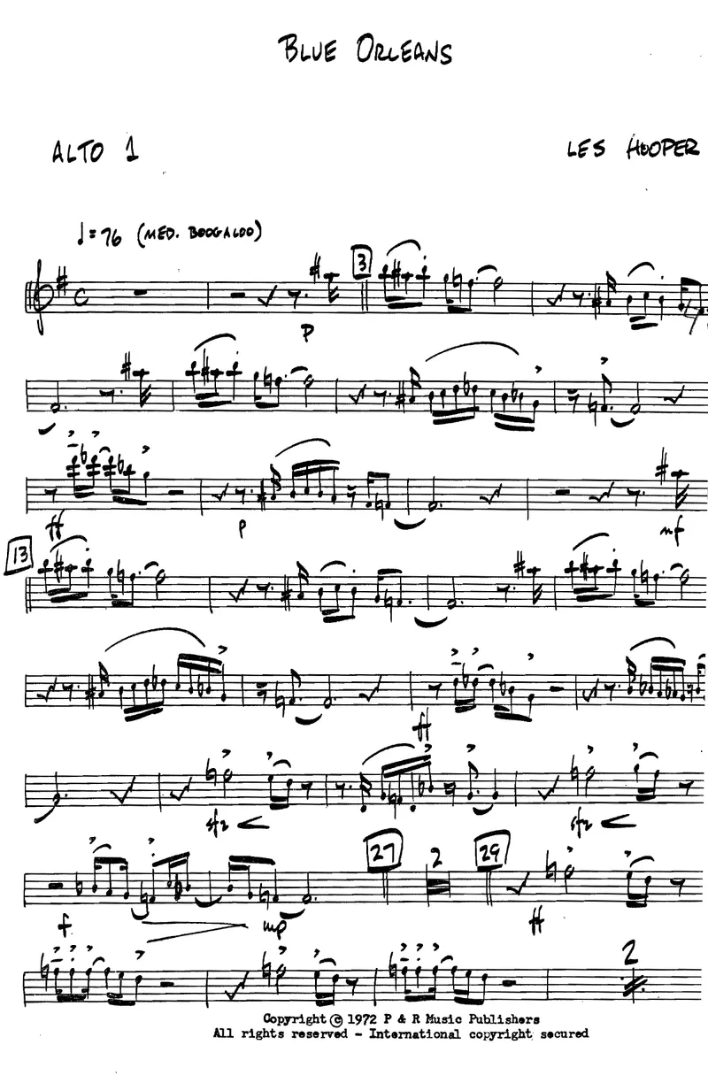 Blue Orleans score preview