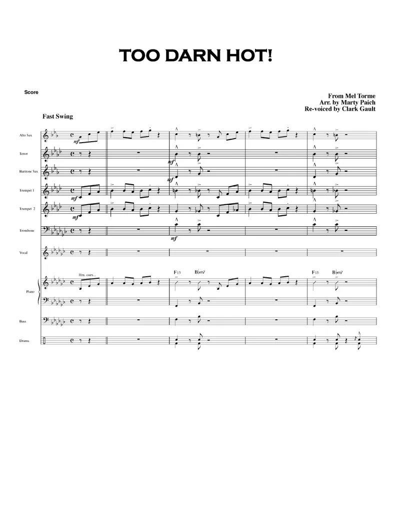 Too Darn Hot score preview