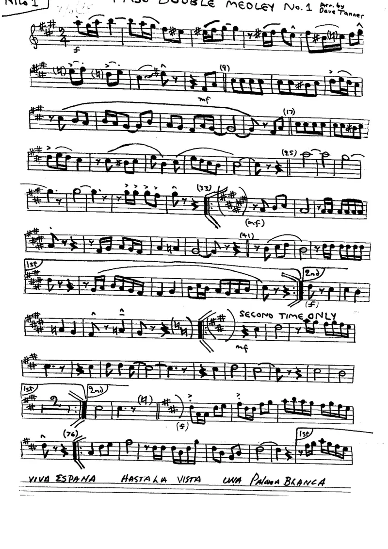 Paso Doble Medley score preview