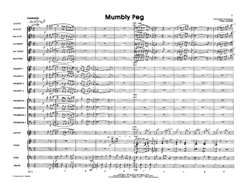 Mumbly Peg score preview