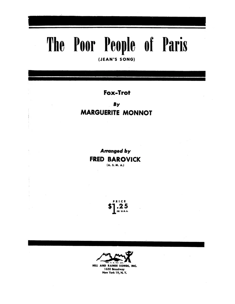 The Poor People Of Paris score preview