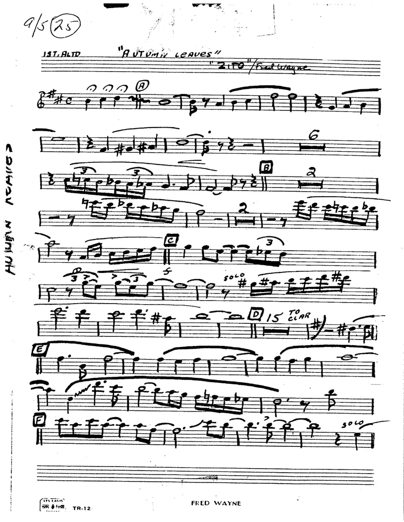 Autumn Leaves score preview