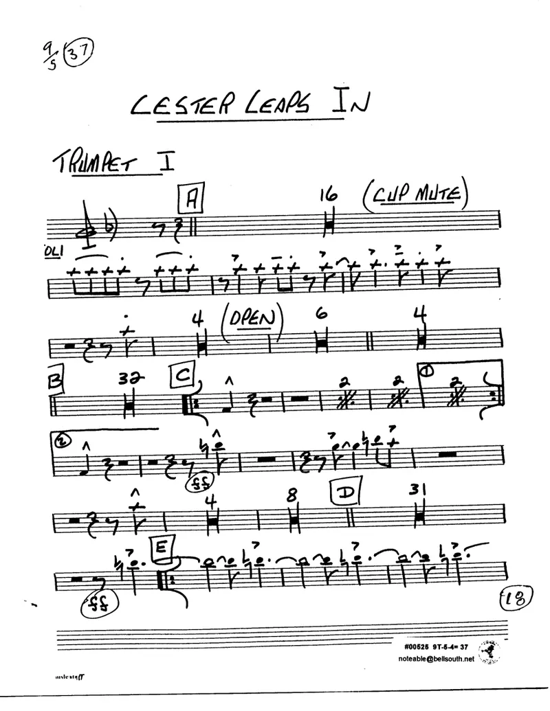 Lester Leaps In score preview