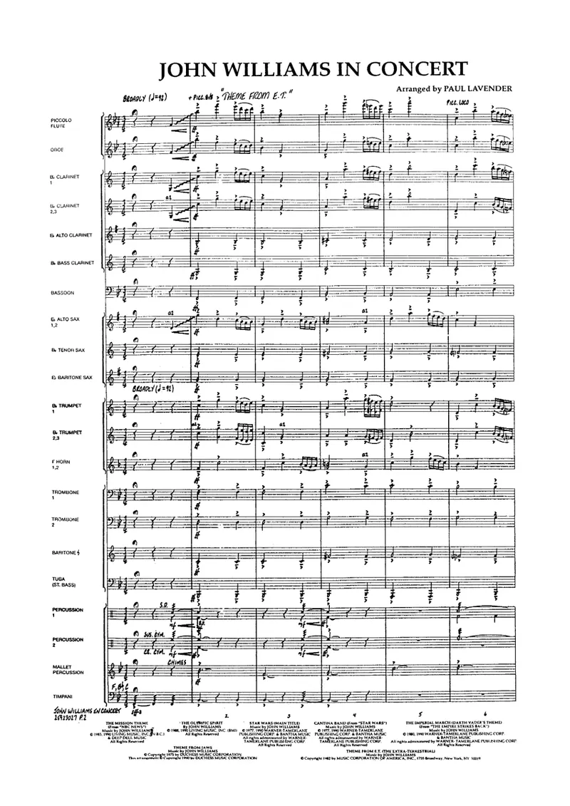 John Willians In Concert [P.Lavender] score preview