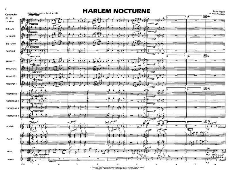 Harlem Nocturne score preview