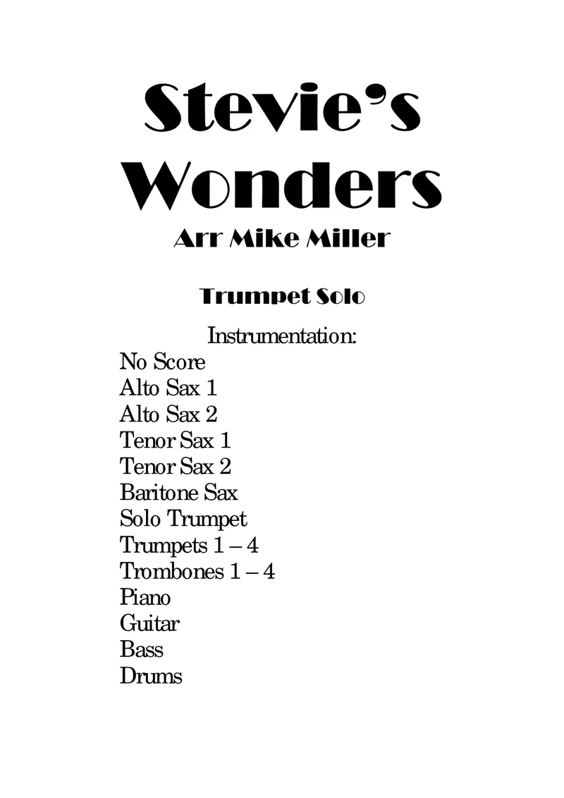 Stevie's Wonders score preview