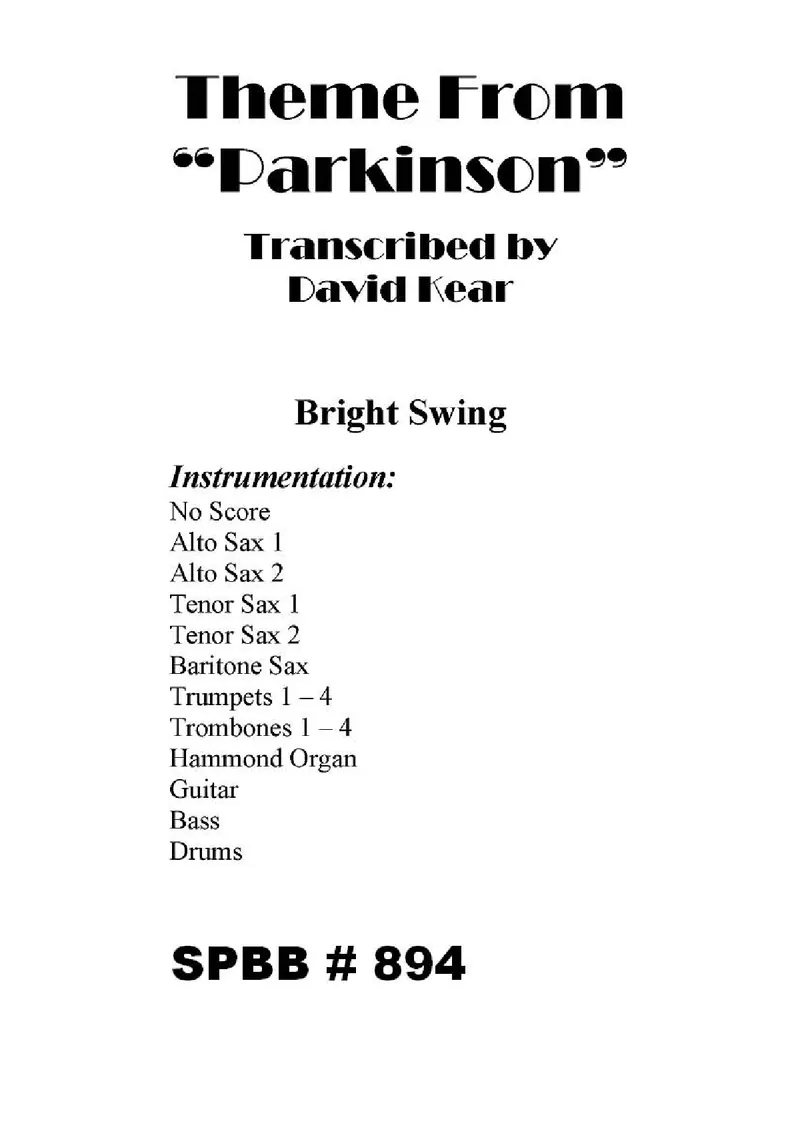 Theme From Parkinson score preview