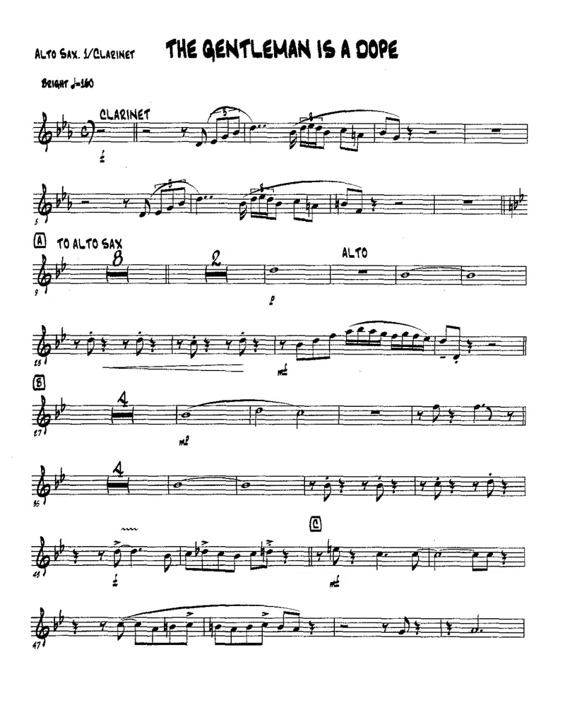 The Gentleman Is A Dope score preview