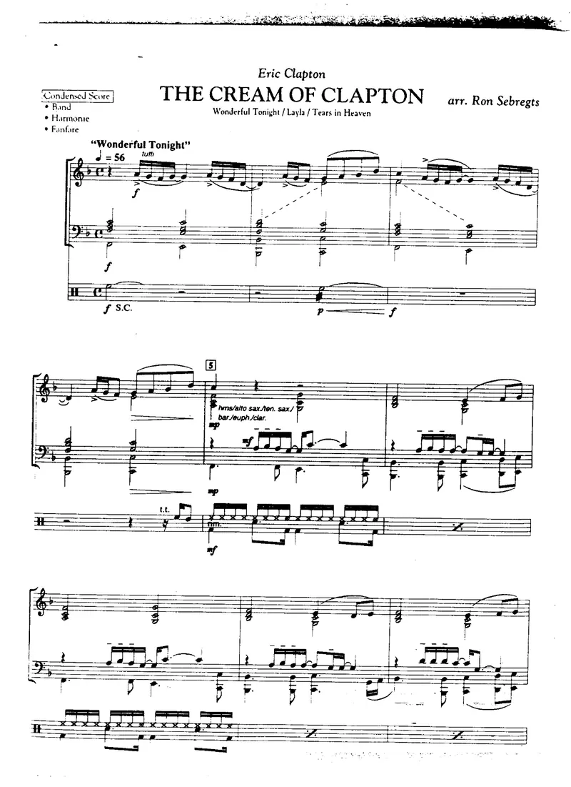 The Cream Of Clapton score preview