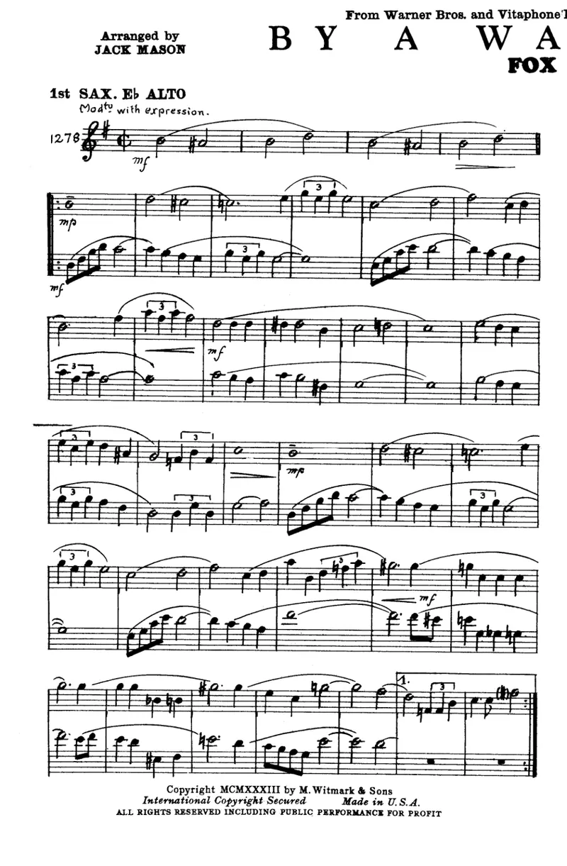 By A Waterfall score preview