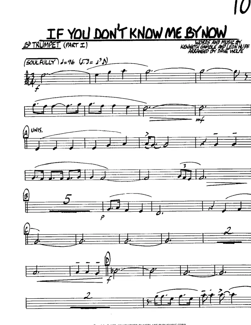 If You Don't Know Me By Now score preview