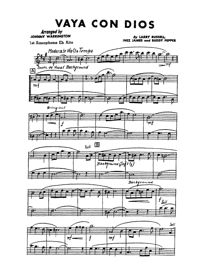 Vaya Con Dios score preview