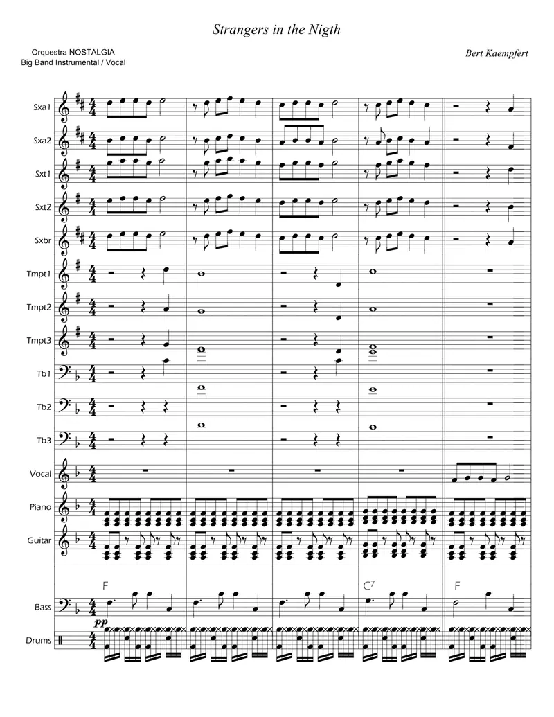 Strangers In The Night score preview