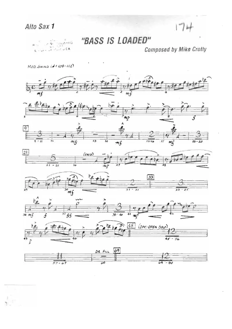 Bass Is Loaded score preview