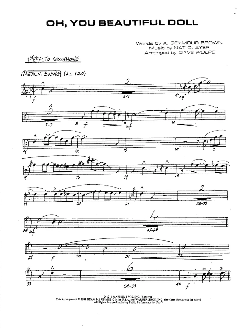 Oh, You Beautiful Doll! score preview