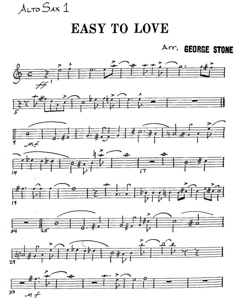 Easy To Love score preview
