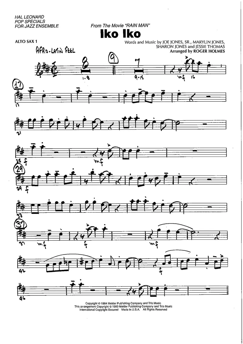 Iko Iko score preview