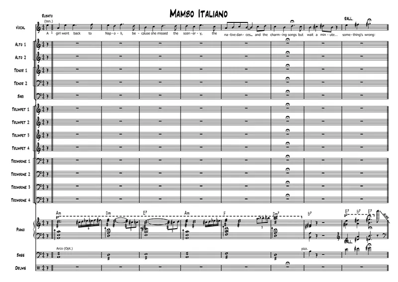 Mambo Italiano (Bob Merrill) voc.5443 score preview
